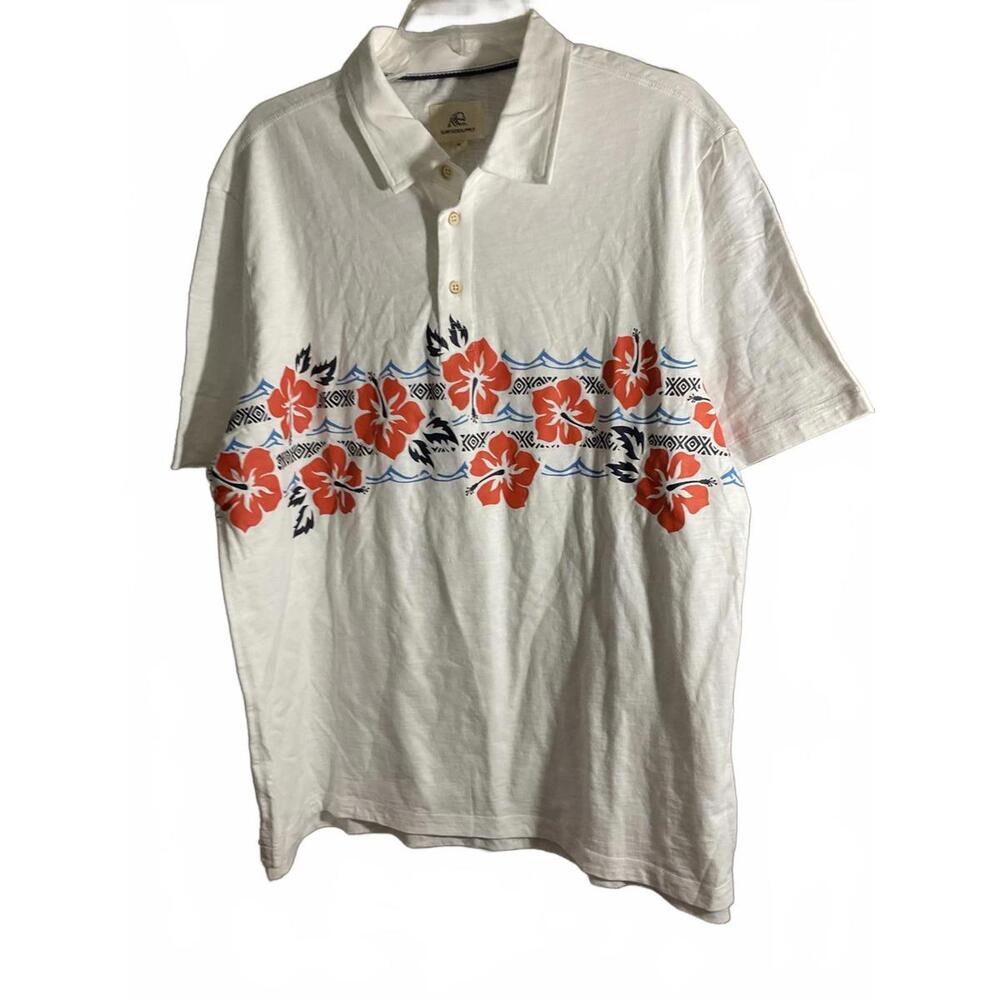 Surfside supply Tropical Floral Polo Shirt - Vintage Style XXL